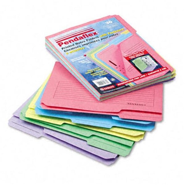 Esselte Pendaflex Esselte Pendaflex 45270 Printed Notes Folders with Fastener 1/3 Cut Top Tab Letter Assorted 30 Pack 45270 - main